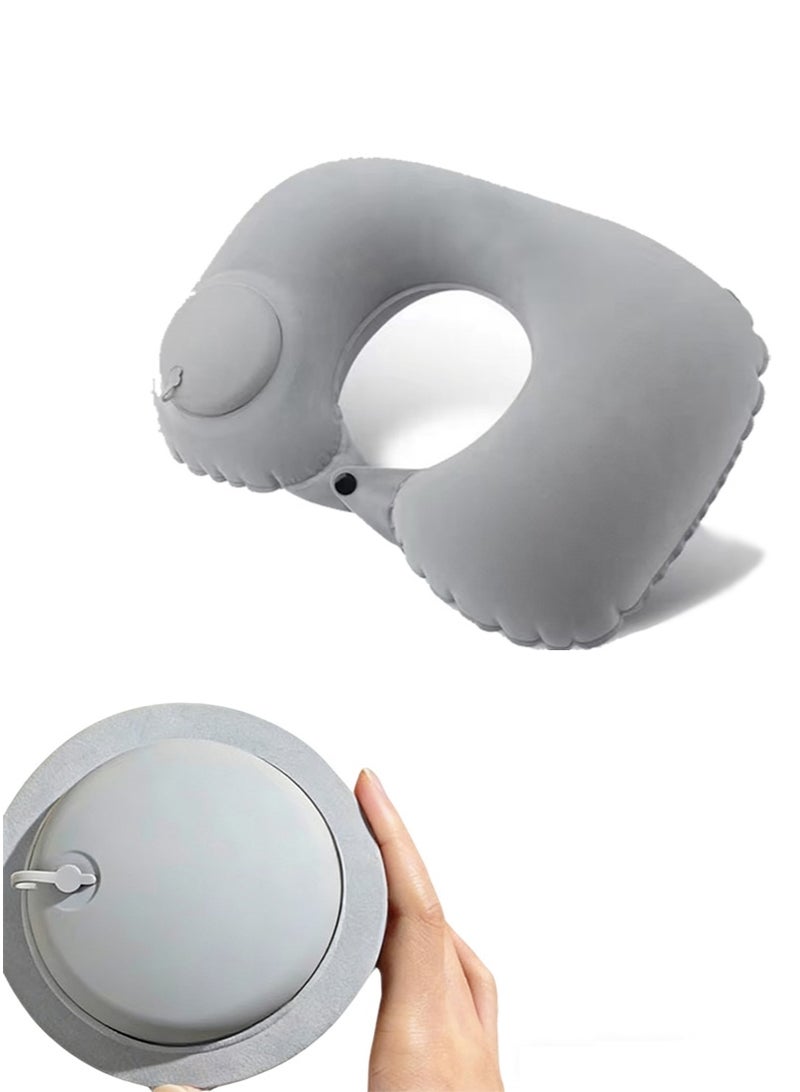Inflatable U-shaped pillow, head and neck support pillow – ideal for travel, as well as for use at the office during lunch breaks. Compact and easy to carry, making it a perfect companion for your journeys. - Image 1